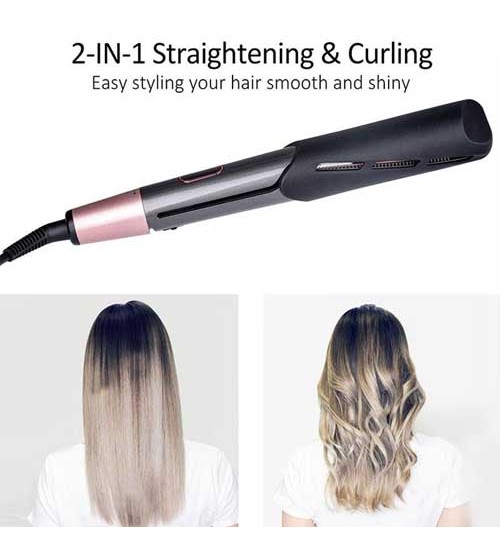 New Electric Curling Iron 2 In 1 Spiral Straightening Hair Curler Hair Straightener